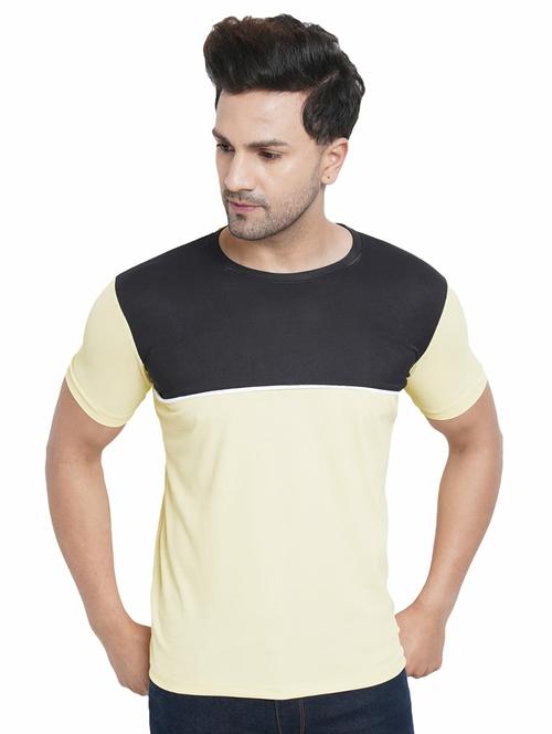 yellow color-blocked t-shirt - 18188040 - Very Small Image - 1