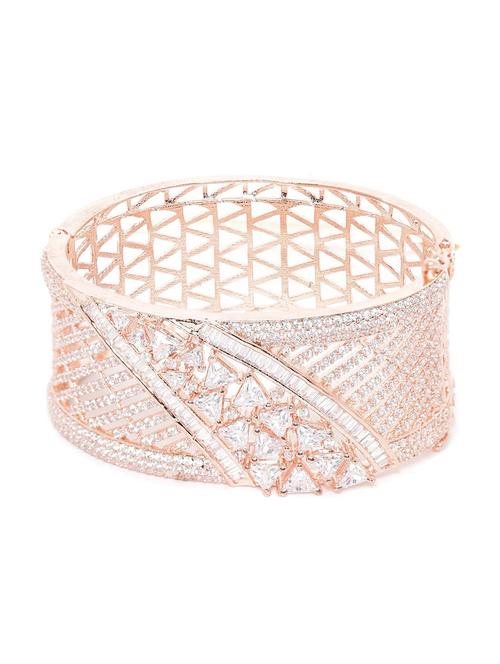 rose gold-plated ad-studded handcrafted cuff bracelet - 18188082 - Very Small Image - 1
