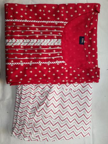 cotton kurta plazo red and white - 18188203 - Very Small Image - 1