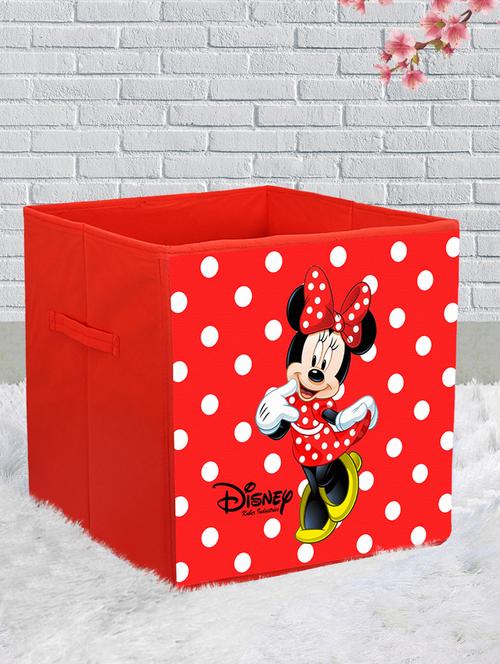 kuber industries disney minnie print non woven fabric foldable cloth storage box (red) - 18188846 - Very Small Image - 1