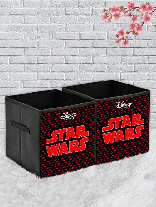 kuber industries disney star wars print 2pcs foldable storage cube with handle,extra large (black) - 18188874 - Very Small Image - 1