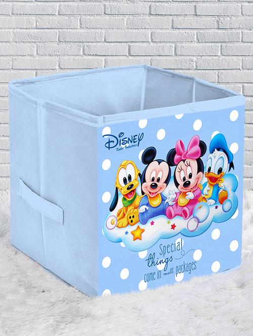 kuber industries disney baby team mickey print foldable storage cube with handle (royal blue) - 18188876 - Very Small Image - 1