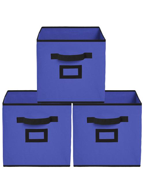 kuber industries non woven fabric 3 pieces foldable large size storage cube with handle,extra large (purple) - 18188913 - Very Small Image - 1