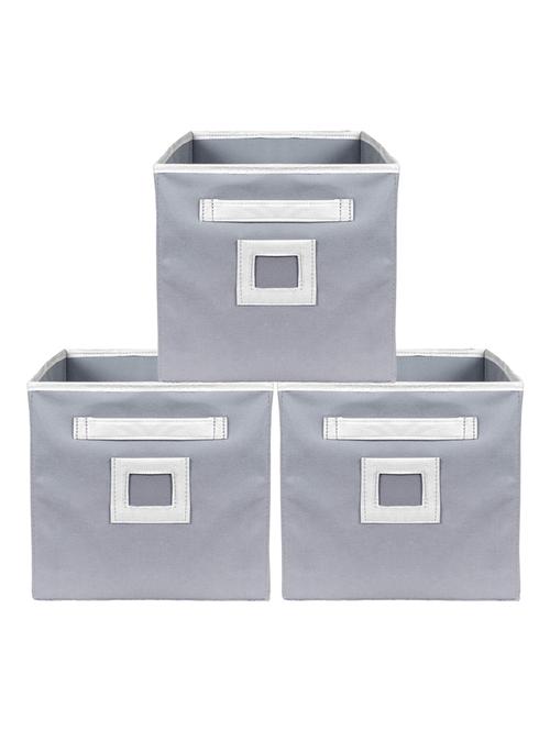 kuber industries non woven fabric 3 pieces foldable large size storage cube with handle,extra large (grey) - 18188925 - Very Small Image - 1