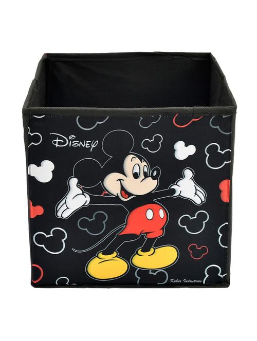 kuber industries disney mickey mouse print foldable storage cube storage box with handle (black) - 18188926 - Very Small Image - 1
