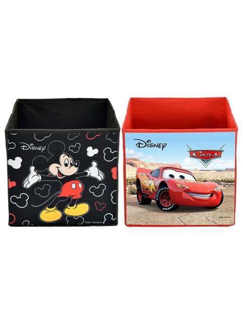 kuber industries disney minnie print 3 pcs foldable storage cube storage box with handle (pink) - 18188938 - Very Small Image - 1
