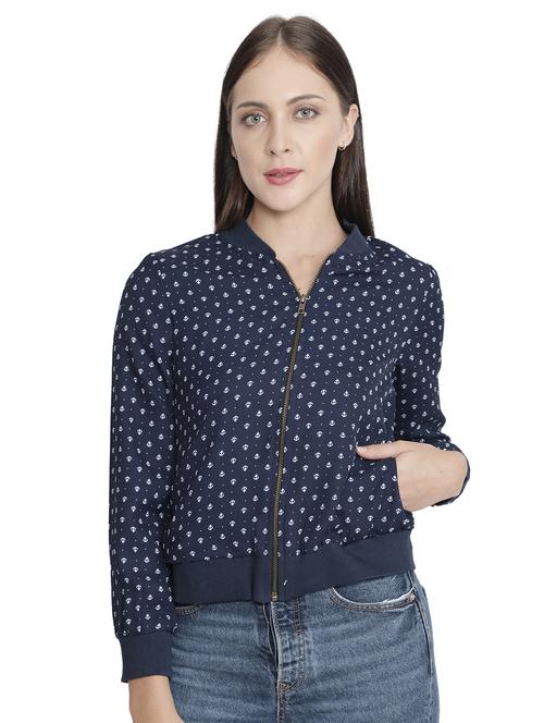 blue polyester printed jacket - 18188945 - Very Small Image - 1