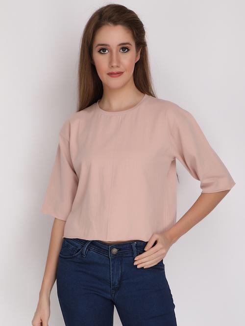 three-fourth sleeved solid top - 18189132 - Very Small Image - 1