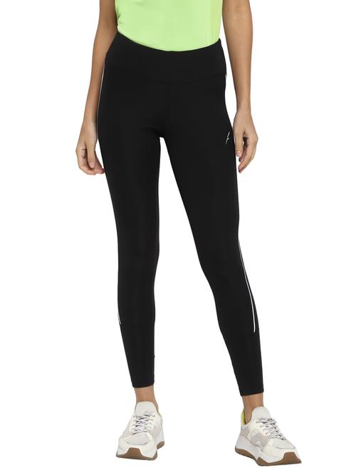 black high rise solid active wear tights - 18189497 - Very Small Image - 1