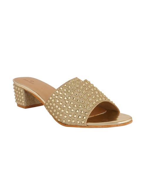 gold synthetic slip on sandals - 18189661 - Very Small Image - 1