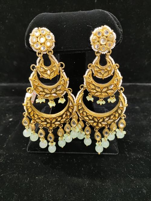 ladies earrings gold plated gold color - 18190013 - Very Small Image - 1
