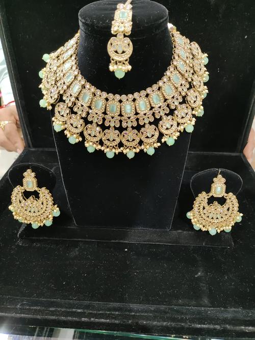 ladies necklaces and earrings set gold - 18190014 - Very Small Image - 1