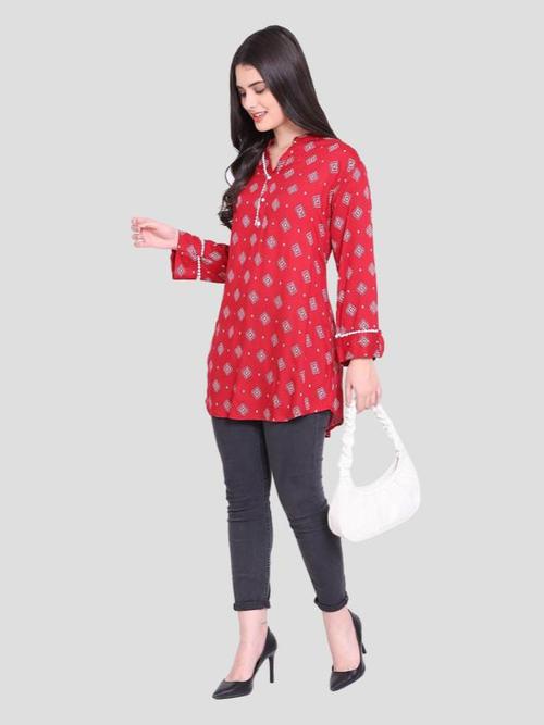 trendy casual red top for women & girls - 18190204 - Very Small Image - 1