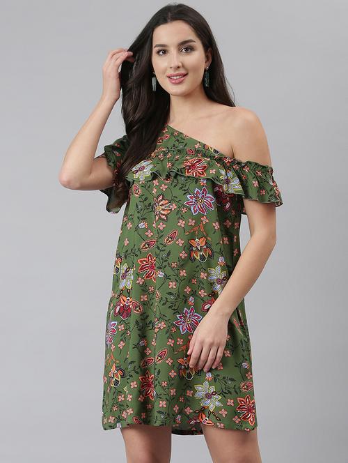 olive printed sheath dress - 18190503 - Very Small Image - 1