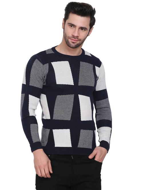 navy blue printed pullover - 18191771 - Very Small Image - 1