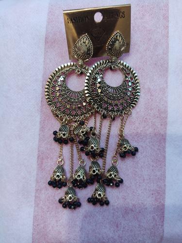 ladies earrings gold color - 18191878 - Very Small Image - 1