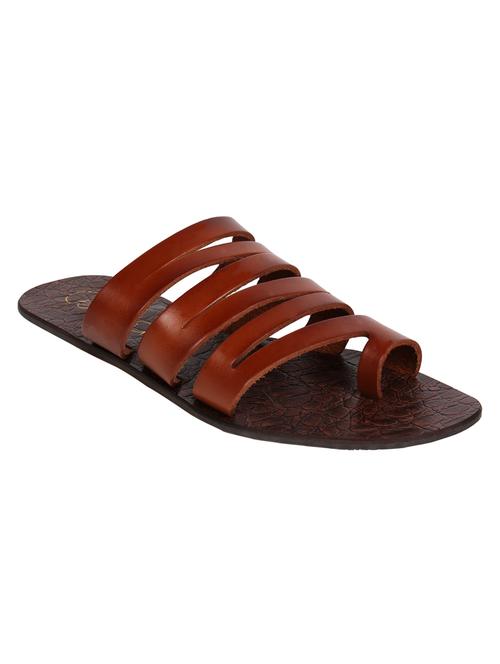 tan leather slip on sandals - 18192007 - Very Small Image - 1