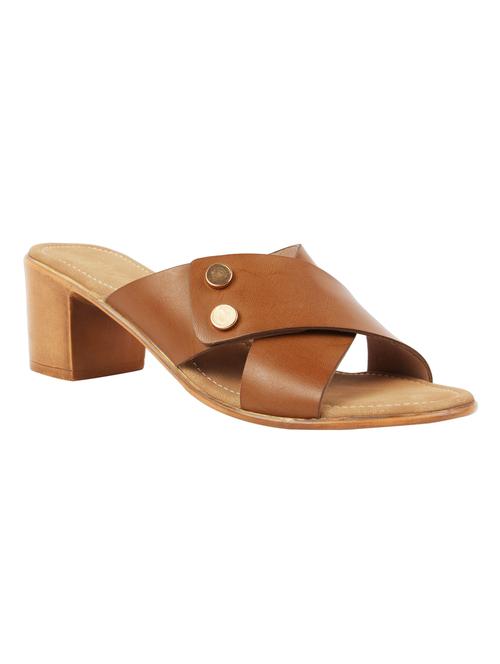 tan synthetic slip on sandals - 18192028 - Very Small Image - 1