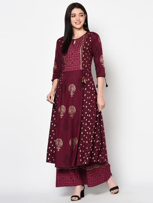 women's flared kurta - 18192052 - Very Small Image - 1