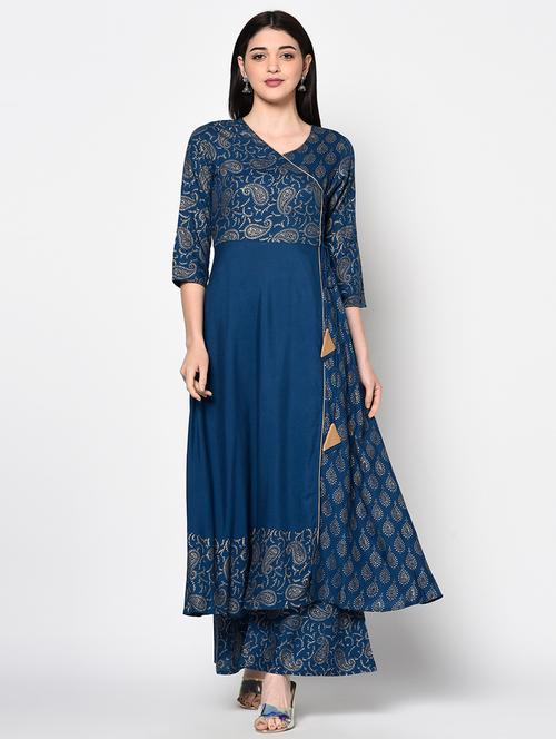 aniyah women printed frontslit kurta - 18192066 - Very Small Image - 1