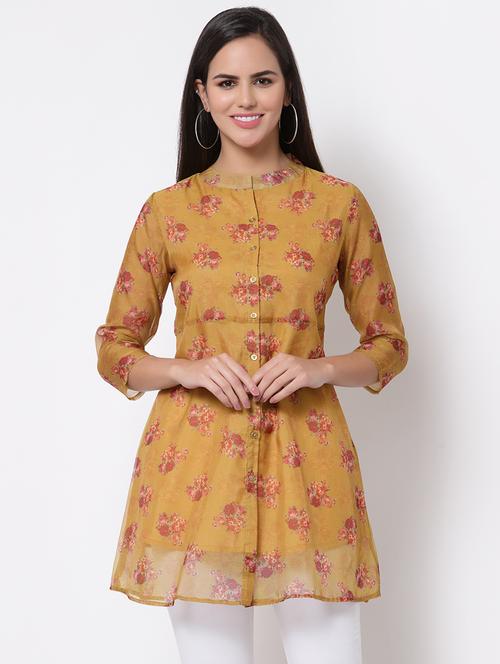 yellow printed regular tunic - 18192177 - Very Small Image - 1