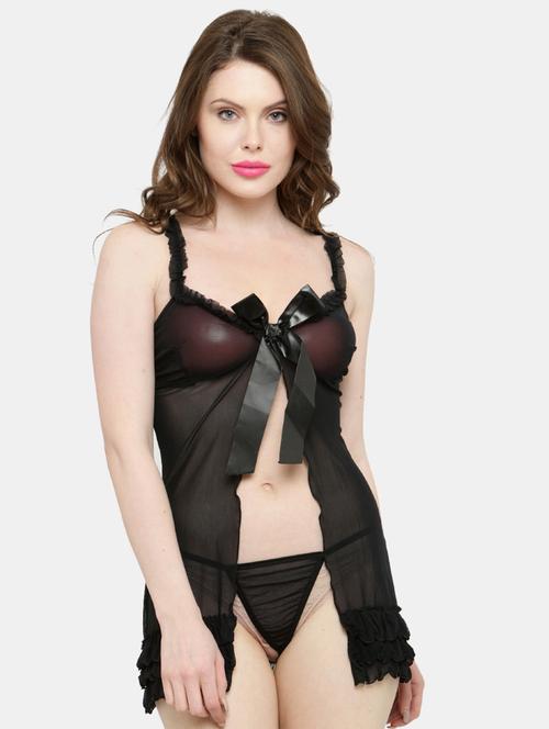 cami neck solid babydoll - 18192214 - Very Small Image - 1