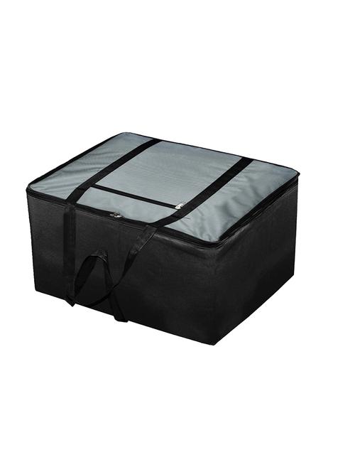 kuber industries small lightweight foldable rexine jumbo underbed storage bag (grey & black) - 18192331 - Very Small Image - 1
