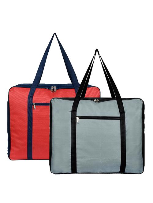 kuber industries small lightweight foldable rexine jumbo underbed storage bag (red & grey)-pack of 2 - 18192341 - Very Small Image - 1