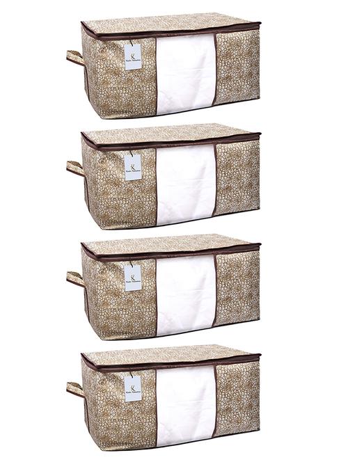 kuber industries laheriya design 4 piece non woven underbed storage bag ,extra large, orange - 18192374 - Very Small Image - 1
