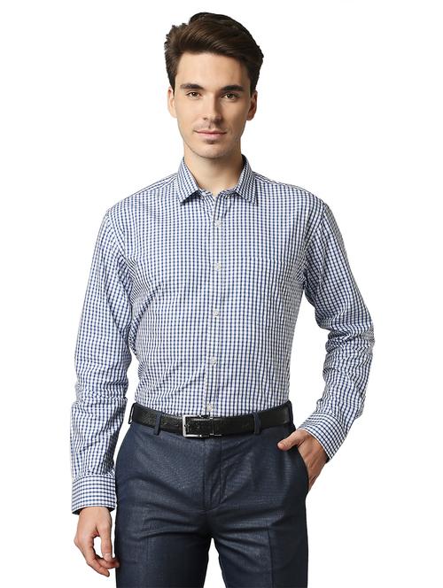 blue checkered formal shirt - 18192738 - Very Small Image - 1