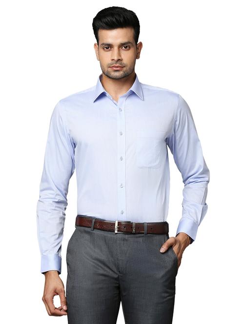 blue solid formal shirt - 18192763 - Very Small Image - 1