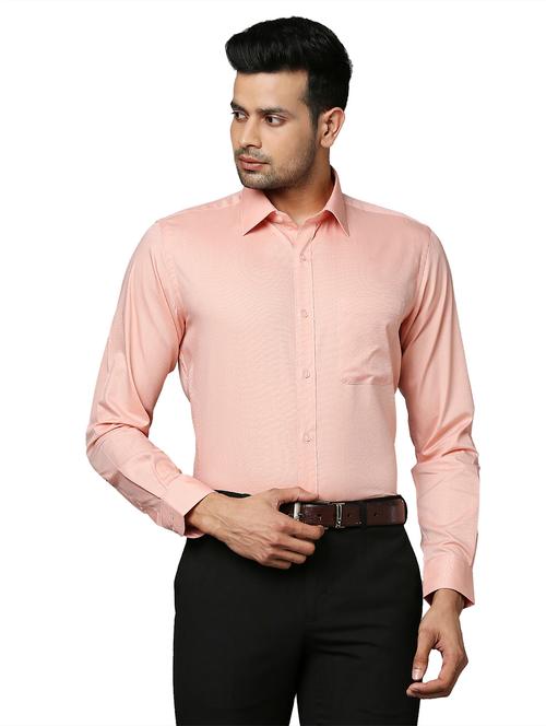 orange solid formal shirt - 18192790 - Very Small Image - 1