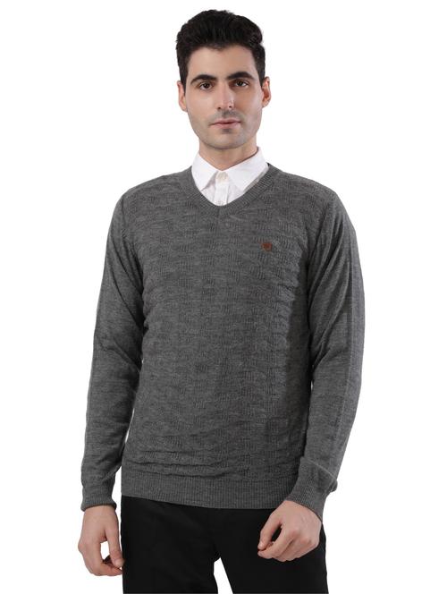 grey solid pullover - 18192827 - Very Small Image - 1