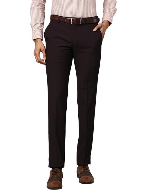purple solid pleated trousers formal trouser - 18193008 - Very Small Image - 1
