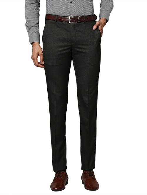 grey solid pleated trousers formal trouser - 18193013 - Very Small Image - 1