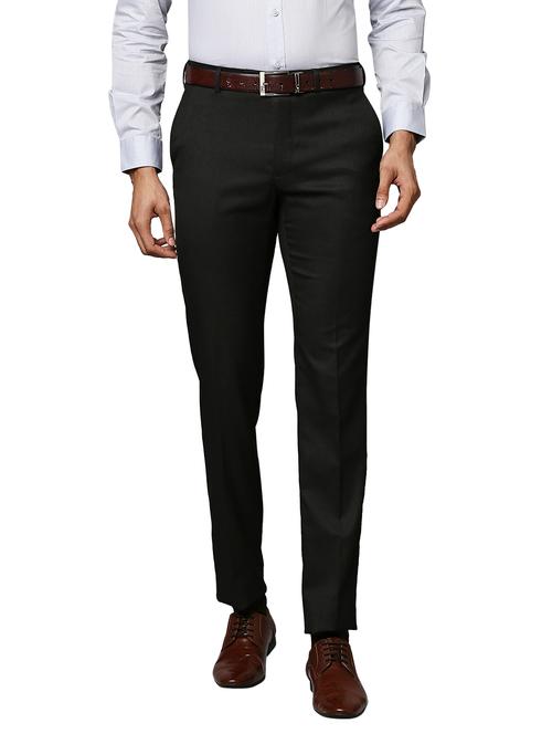 grey solid formal trouser - 18193054 - Very Small Image - 1
