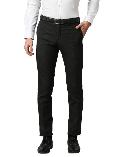 grey solid formal trouser - 18193055 - Very Small Image - 1