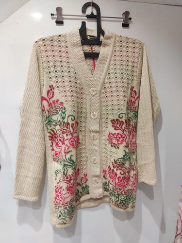 ladies woolen cardigans cream color - 18193141 - Very Small Image - 1