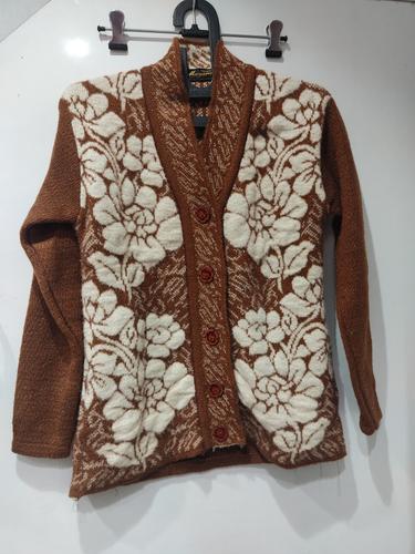 ladies woolen cardigans brown color - 18193147 - Very Small Image - 1
