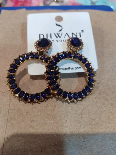 ladies earrings blue color - 18193282 - Very Small Image - 1