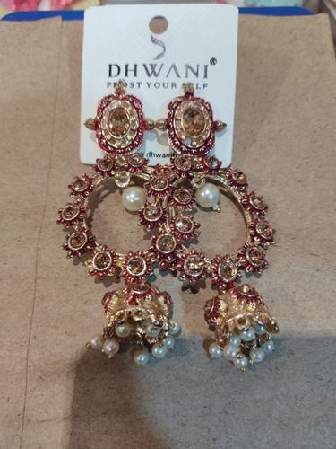ladies earrings red color - 18193327 - Very Small Image - 1