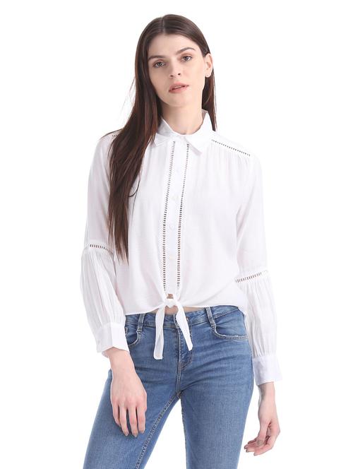 women's straight collared top - 18194674 - Very Small Image - 1