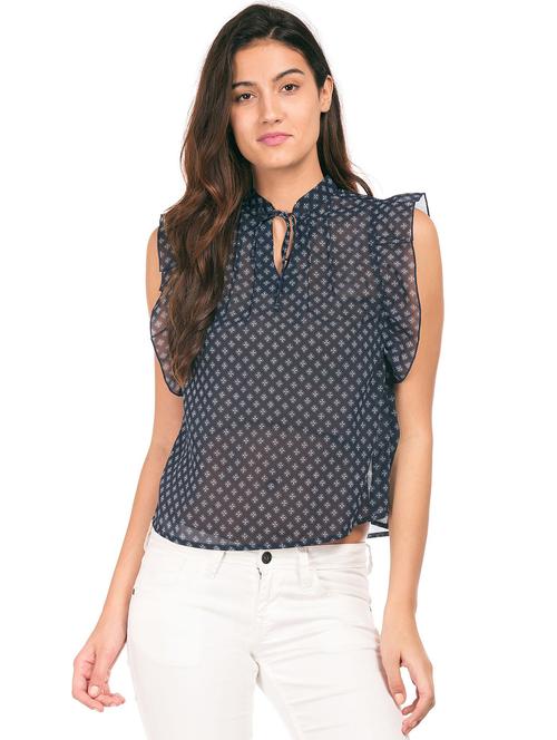 blue printed regular top - 18194772 - Very Small Image - 1
