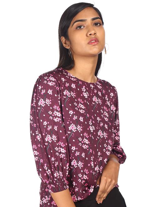 women's straight round neck top - 18195193 - Very Small Image - 1