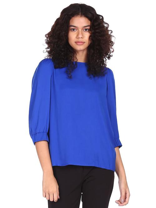 round neck solid top - 18195204 - Very Small Image - 1