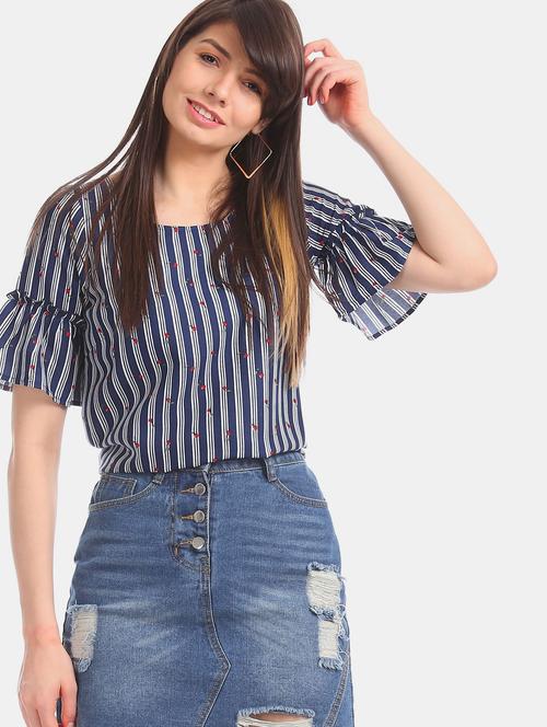 blue striped regular top - 18195377 - Very Small Image - 1