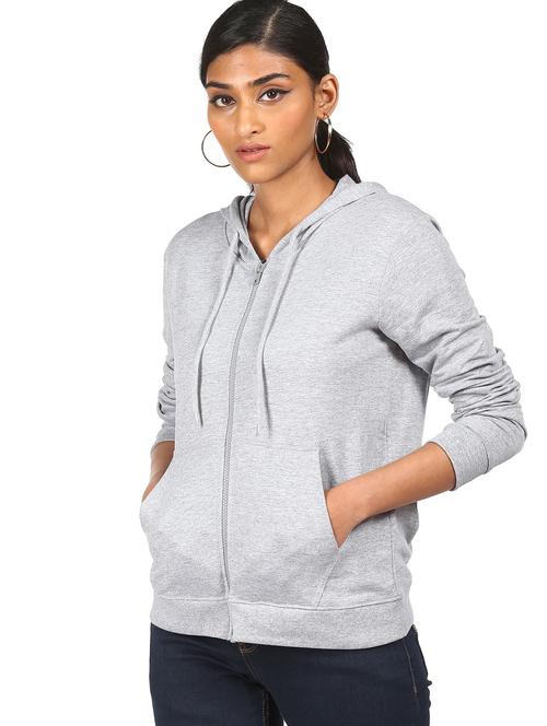 grey solid regular sweatshirt - 18195912 - Very Small Image - 1