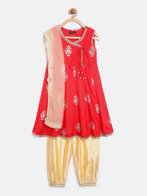 red silk blend suit set - 18196423 - Very Small Image - 1