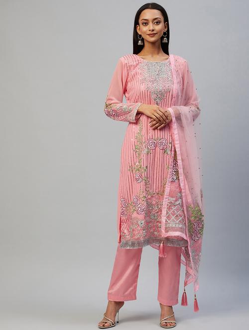 embroidered unstitched suit set - 18196458 - Very Small Image - 1