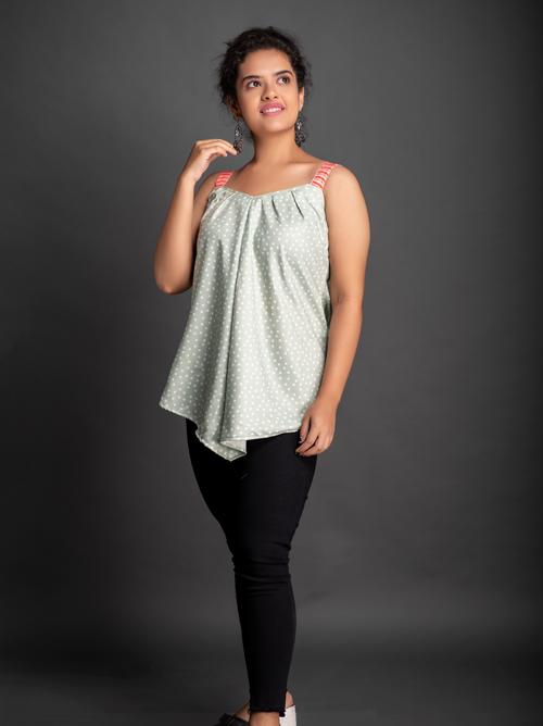 cami neck polka dot regular top - 18198306 - Very Small Image - 1